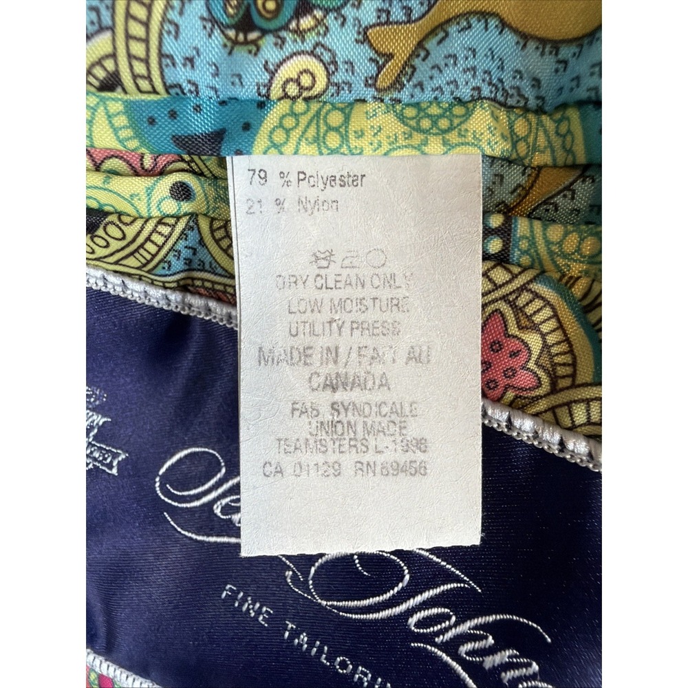 Sean John Blazer Mens 42L Long Green Corduroy Sport Coat Paisley Lined - Picture 11 of 13